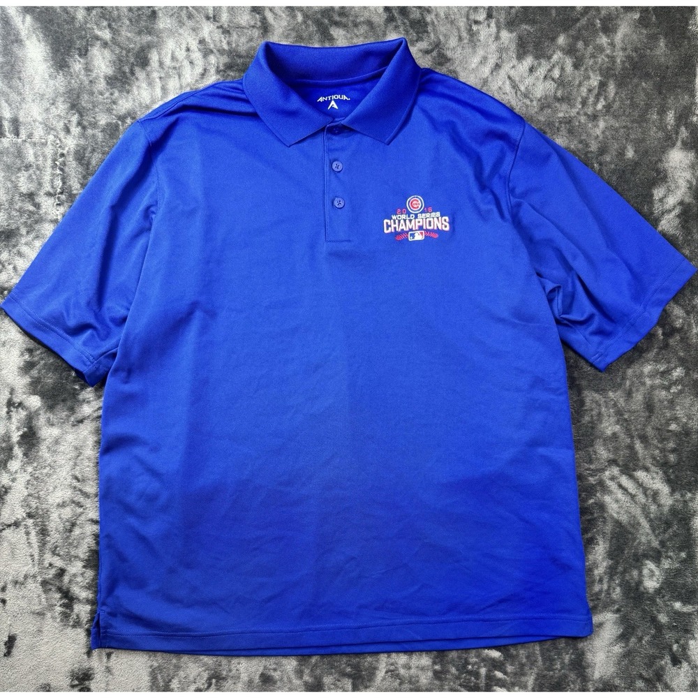 Antigua Chicago Cubs 2016 World Series Champions Polo Men's Size Large
